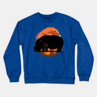 Hippo silhouette - savannah Crewneck Sweatshirt